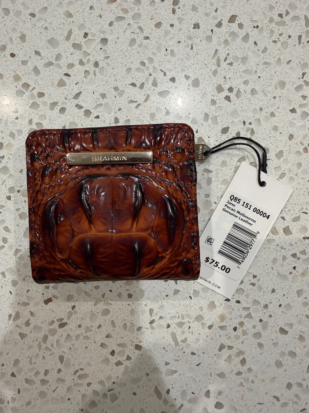Brahmin Brown Croc-Embossed Leather Women’s Wallet